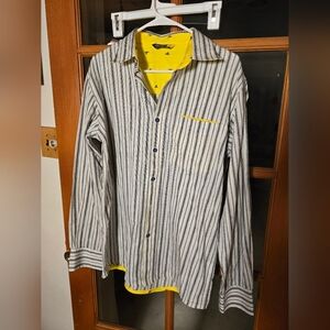 Burton Striped Men's Shirt with Yellow Accents